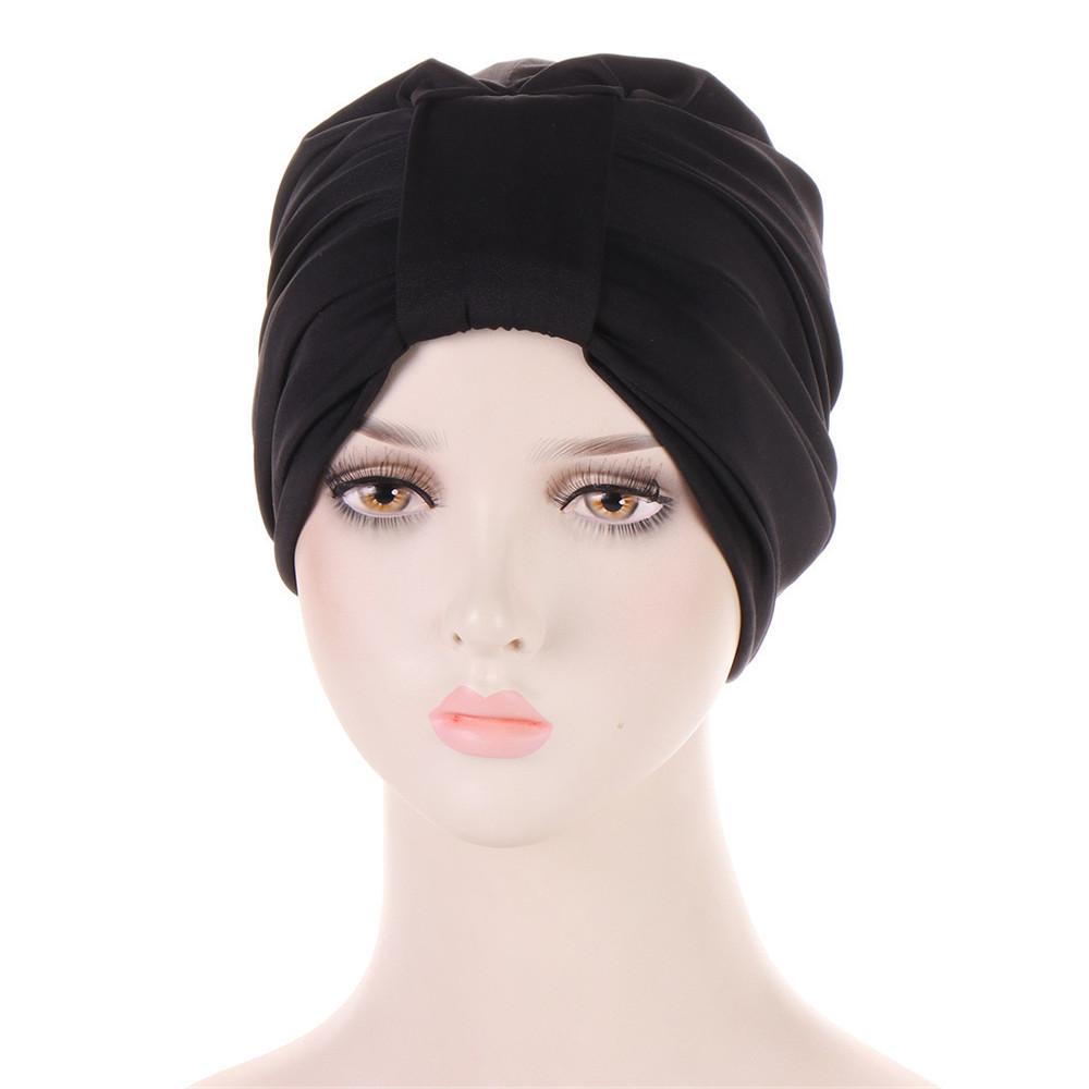 Indian Turban Muslim Women Hijab Floral Printed Hat Cancer Chemo Cap Islamic Hair Loss Cover Beanie Bonnet Head Scarf Pleated