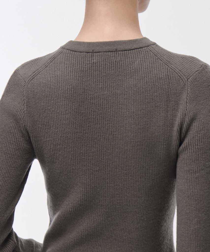 MUSINSA STANDARD WOMAN Women'S Ribbed Slim Crew Neck Knit [Taupe]