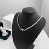Korean Double Heart Pearl Necklace - Women's Fashion Choker Clavicle Chain
