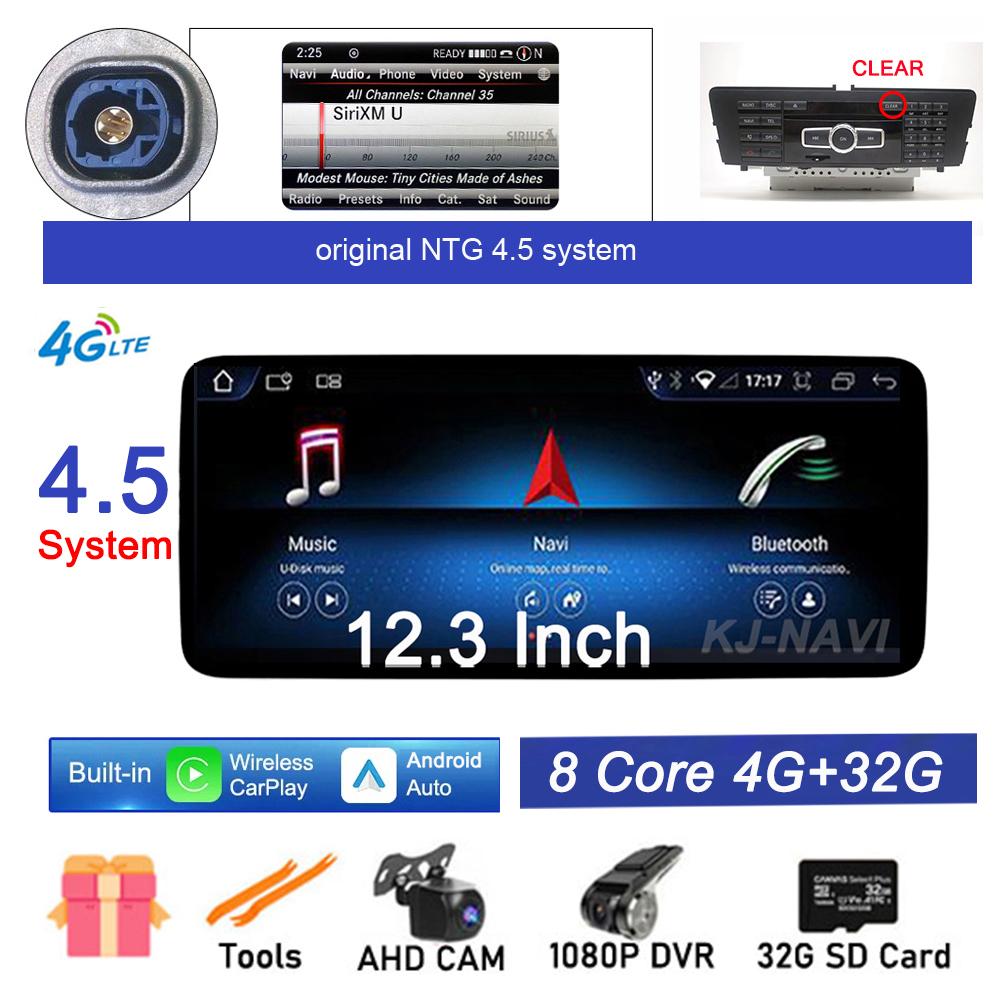New 12.3" Android 14 For Mercedes Benz A Class W176 X117 X156 W463 2015-2018 Car Radio Stereo GPS Navigation Video 4G Lte