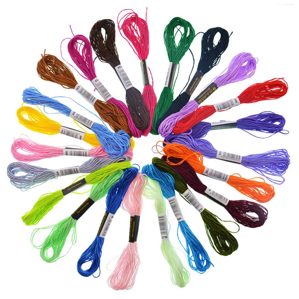 Rainbow Embroidery Floss 12 Colors Embroidery Kit Set 8m 6 Individual Strands Stitch for Crafting String Present Gift
