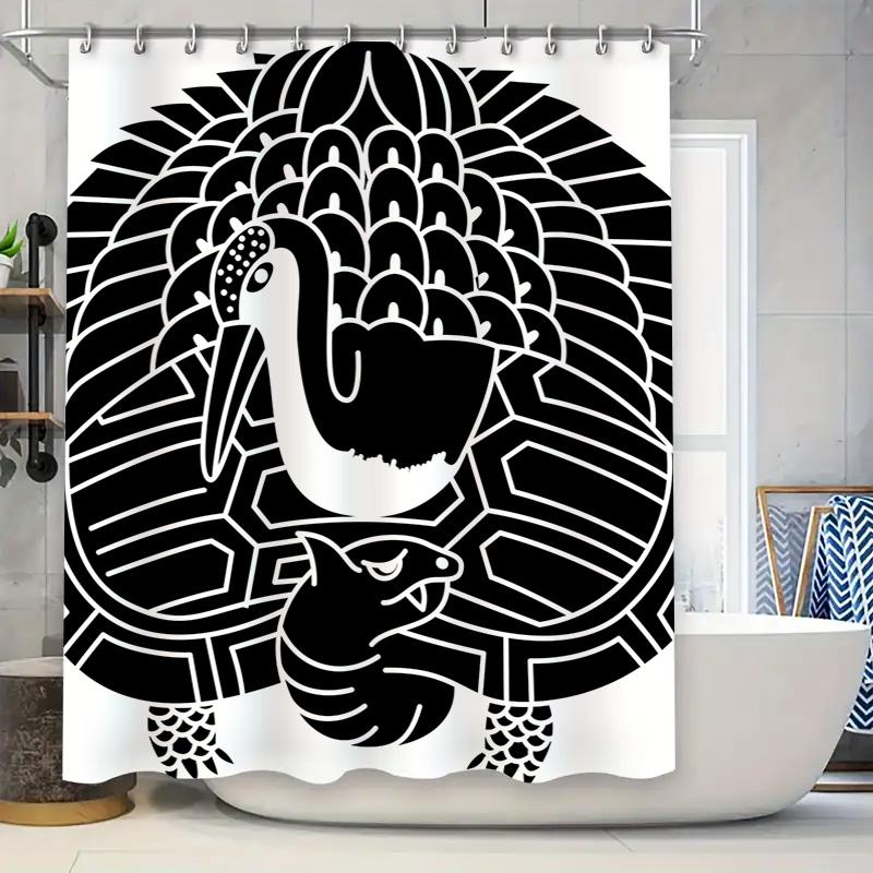 

Blue White Striped Bath Shower Curtain With Nautical Decor Perfect For Bathroom Update W60H190(CM)-1 Pcs