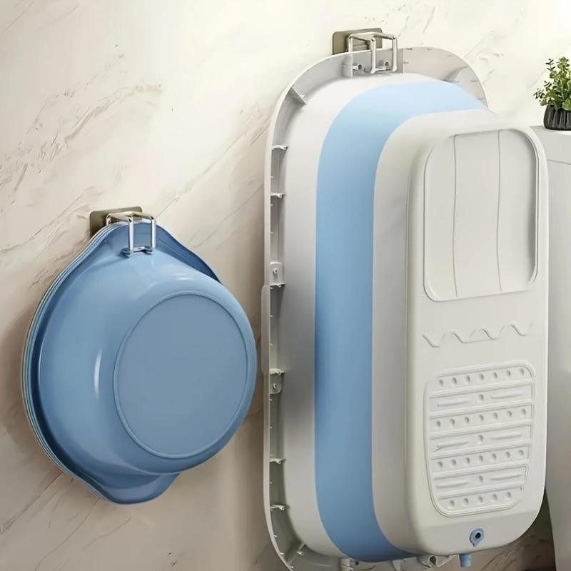 Krok for vaskebasseng i rustfritt stål Multifunksjonell Punch-fri Kjøkken Bad Hylle Oppbevaringsstativ for vaskekum Håndklehenger