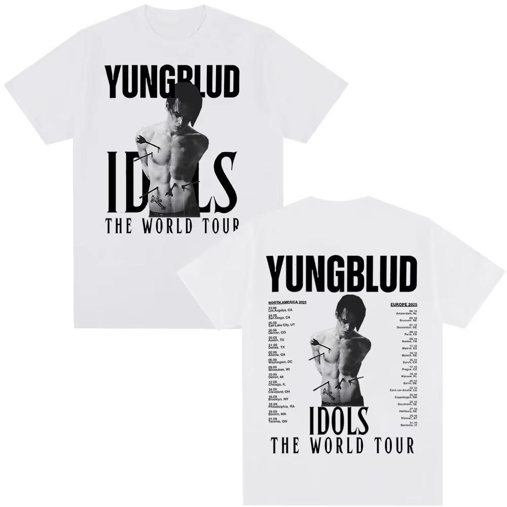 Yungblud IDOLS The World Tour 2025 T Shirt Mens Women Hip Hop Short Sleeve T-shirts Casual Cotton Oversized Tee Shirt Streetwear