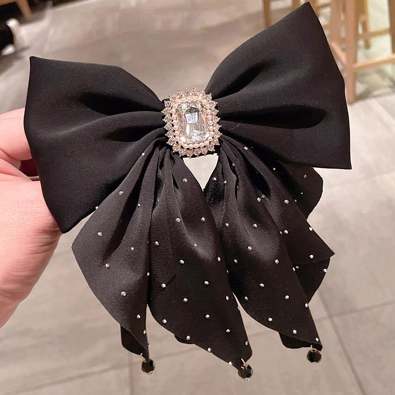 1pc Korean bow large hair clip, women's autumn high-end feeling, ponytail spring clip, new year, high-end