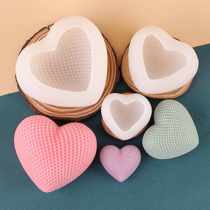 1 Stück, große, mittlere und kleine herzförmige Duftkerzen-Silikonform, Gips-Handseife, DIY-Backen, Tortendekoration