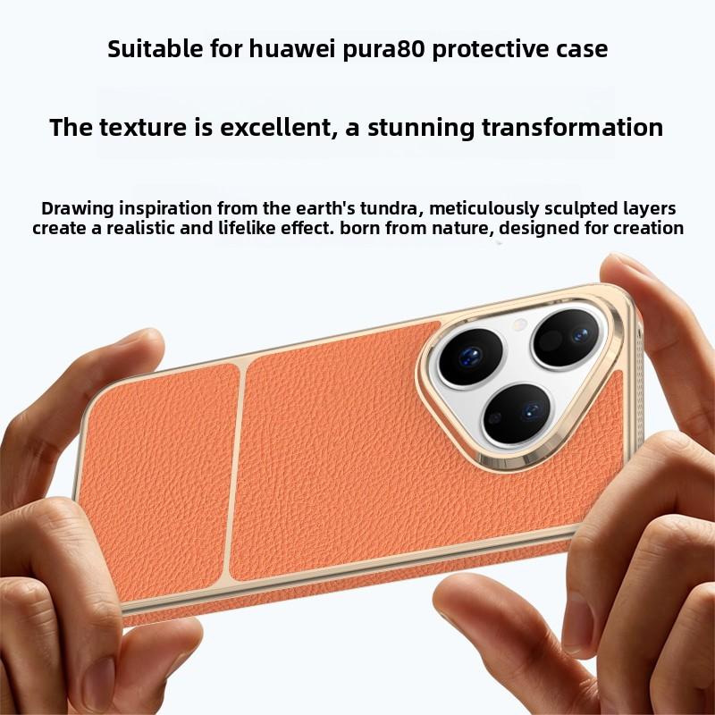 For Huawei Pura 80 Pro Plus Case Luxury PU leather Magnetic Wireless Charging Protect Back Cover Case For Pura 80 70 Pro Shell