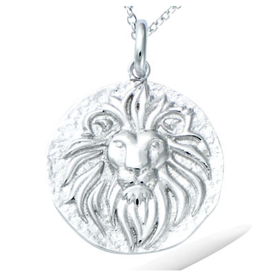 [R3431] - Silver 'Lion' Silver Pendant (rhodium) - 20 Mm