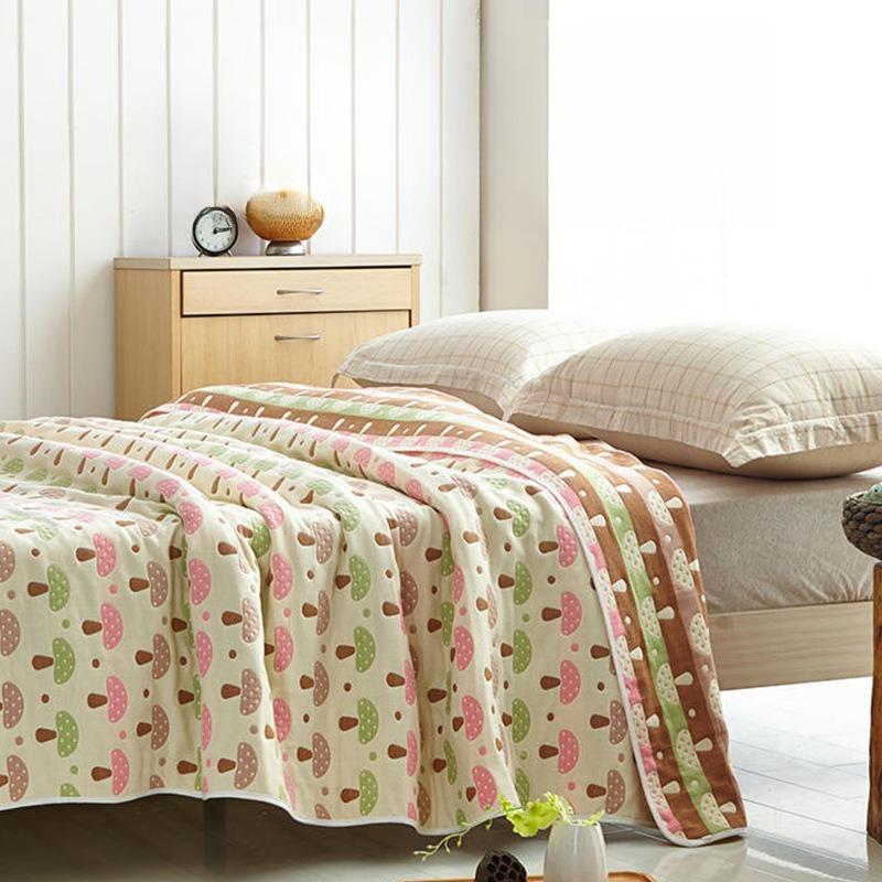 Six-layer Cotton Gauze Towel Quilt Single Double Throw Blanket Couch Autumn Winter Cover Quilt Kindergarten Kids Napping Small Cover Blanket