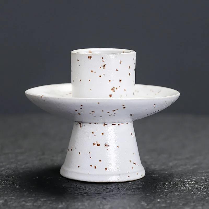 1pc Ceramic Candlestick & Incense Holder Morandi Color Perfect for Sage Palo Santo Stick Ramadan Decoration (Without Incense)