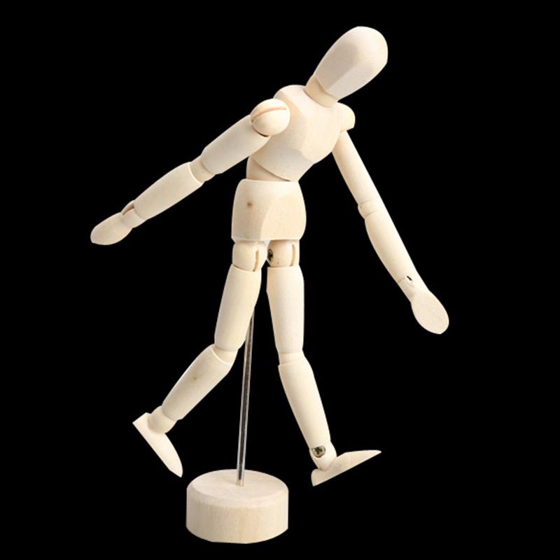 

Wooden Male Artist Manikin Jointed Mannequin Hand Blockhead Puppet 4.5/5.5/8 inch Art Sketch Draw Action Toy Figures metal