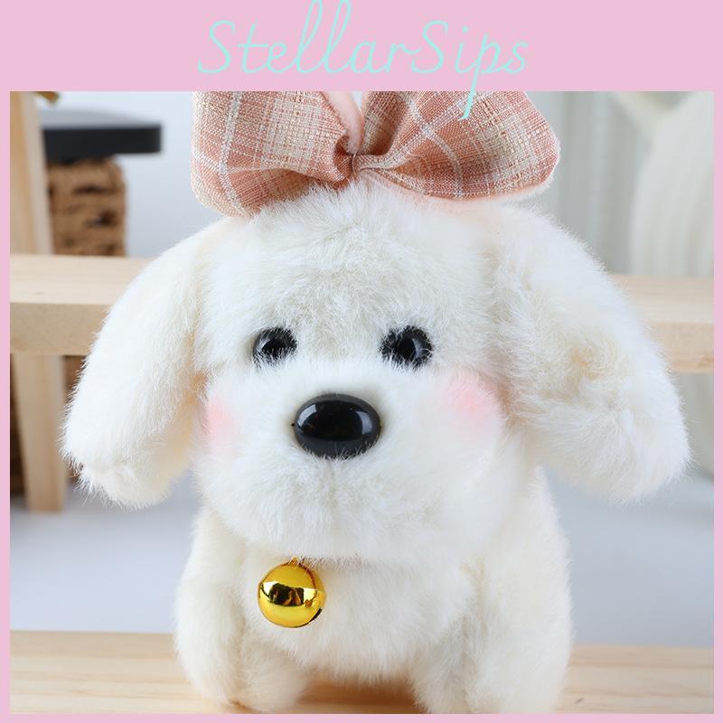 Bow Dog Bell Cute Plush Doll Keychain For Bag Decoration And Gift Collectors