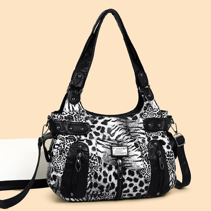 Women's Leopard Print Tote Bag Underarm Handbag
