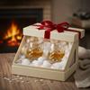 Set 2 Bucăți Pahare de Whiskey Pahare de Whiskey Rotative Cu Bază de Sticlă Rotație 360 Grade Pahare de Cristal pentru Rom Petrecere cu Cocktailuri Cadou pentru Băut