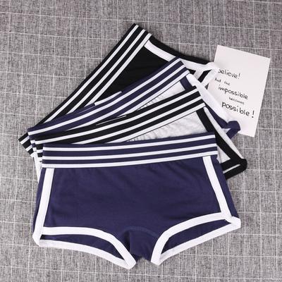 Cuecas femininas de quatro cantos moda cuecas sólidas de abas largas