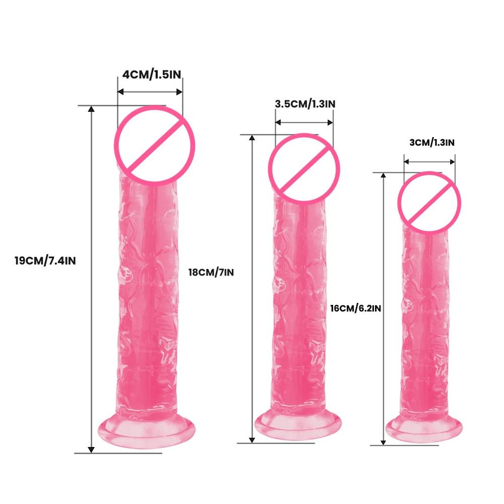 1PC Manual Realistic Soft Dildo Adult Sex Toys Suction Cup for Women