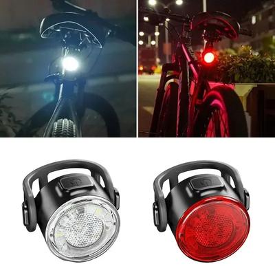 1/2PCS Red/White USB Rechargeable Cycling Taillight Front Bicycle Lamp Bike Warning Rear Light Safety Night Riding Bike Light