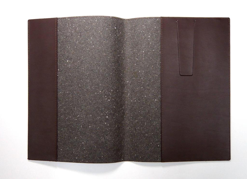Brown recycled cowhide B5 book and notebook cover with Top Flat 904 rotating ballpoint pen set (T23-B5-005C-803)