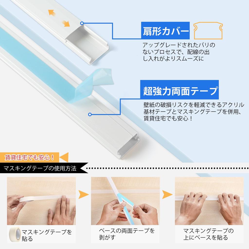 Wiring Cover with Double-Sided Tape, Concealed Wiring Cover, Cable Cover, Electrical Wire Cover, Made with 2025 New Material, More Pressure-Resistant