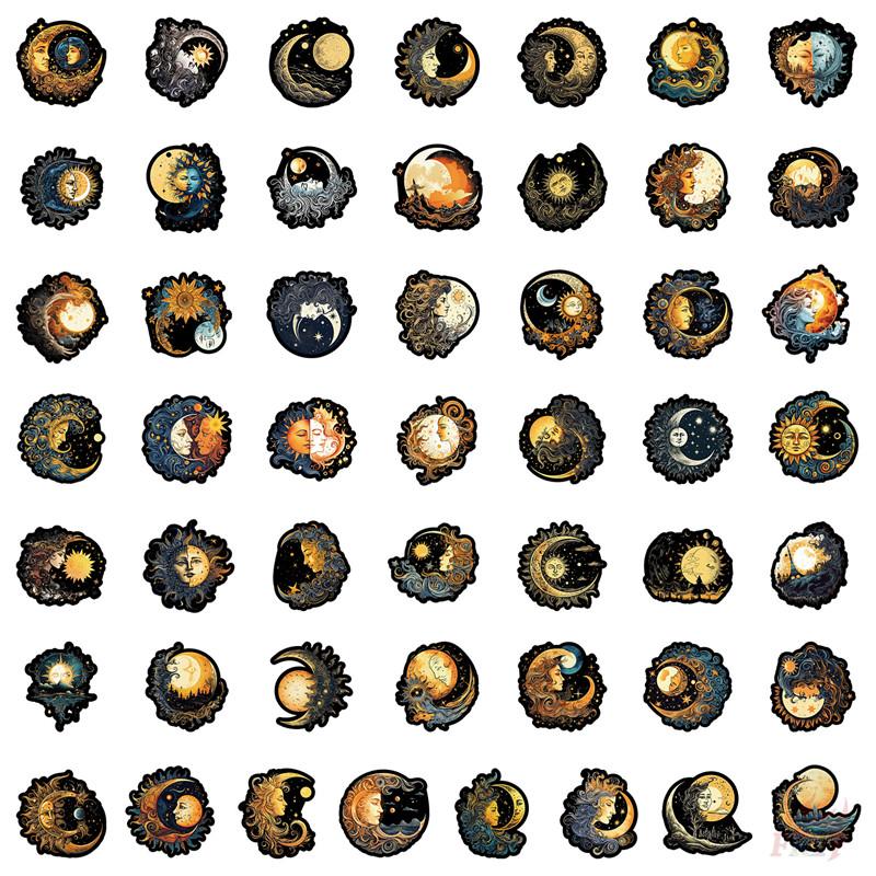 

50 шт./набор Луна и Солнце. Черные художественные наклейки DIY Модные водонепроницаемые наклейки-дудлы