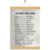 YGSDZY Names Of God Christian Hanging Flag With Scripture Hanging Decor For Wall Pirational Poster Hanger Gift For Church Home Prayer Room