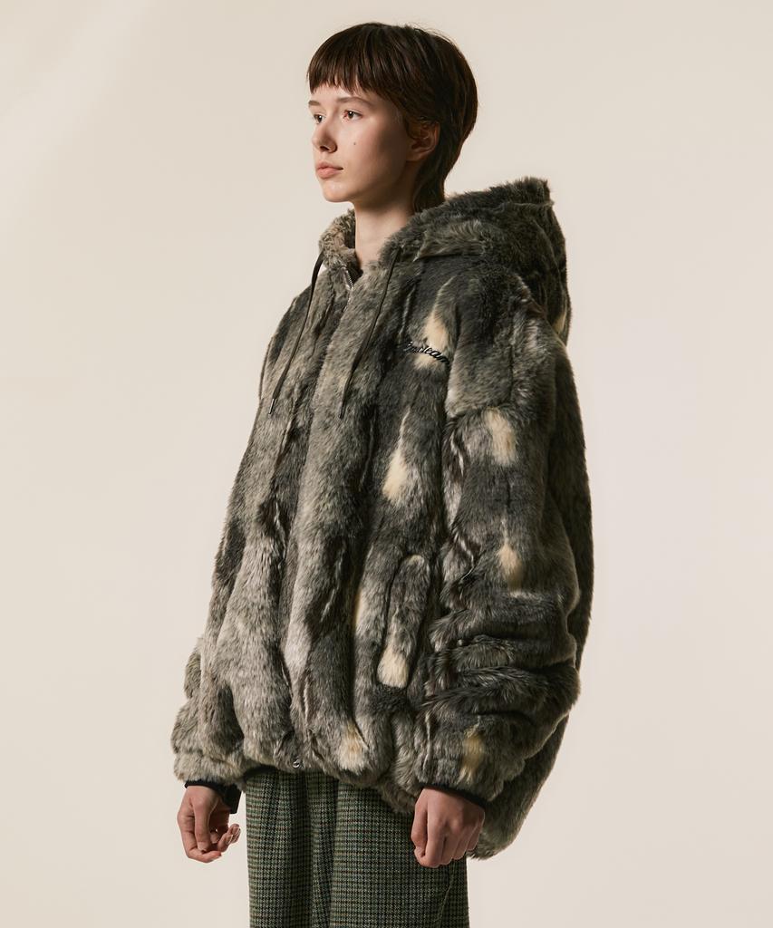 Lmc Team Faux Fur Hooded Jacket Black