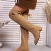 Fashion Women's Boots Fashion Pointed Suede Over-the-knee Boots 2025 Autumn and Winter Anti-slip Wear-resistant Block with Boots