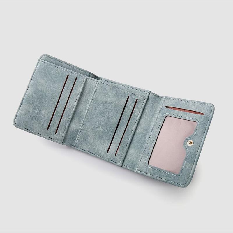 Damen-Geldbörse, Vintage-Stil, solides langes Nubukleder, Geldklammer, Clutch, Marken-Designer-Geldbörsen