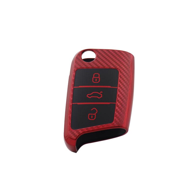 TPU Carbon Fiber Car Remote Key Cover Case Shell Key Fob for Polo Golf 7 MK7 Tiguan passat Octavia Kodiaq Karoq Ateca Leon Protector Holder