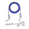 Dog Tie Out Cable and Stake Chain Anti Rust Sturdy Outside Leash with Lead