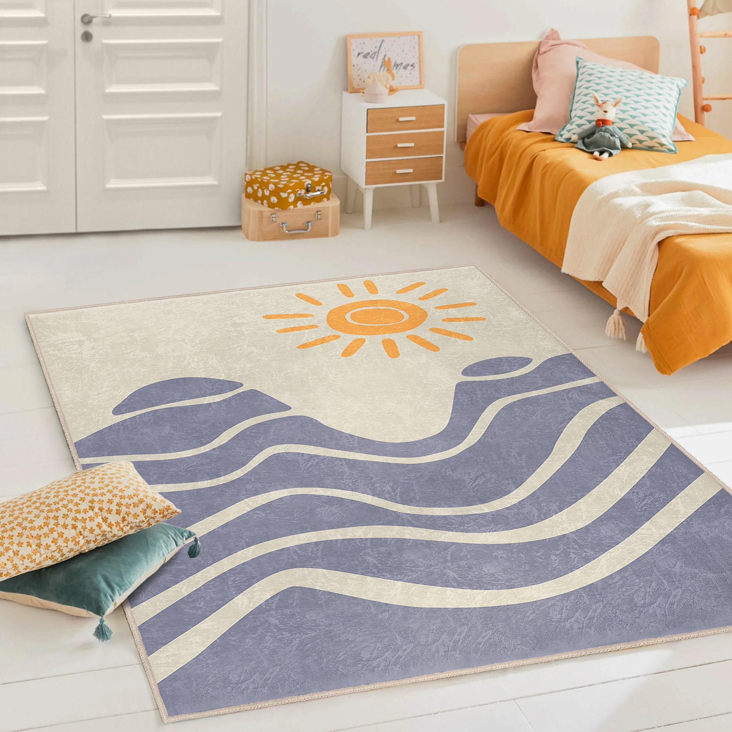 

Ковер для новорожденных в стиле бохо, прямоугольный ковер для малышей середины века, абстрактный детский коврик, мягкий нескользящий коврик для детской комнаты, декор для спальни, ковры 40X60cm-16x24in