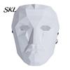 Hard Plastic Cosplay Mask Halloween Geometric Mask, Polygonal Cool Party with Mesh Eyes, Recognition Boss Style Black White for Masquerade,