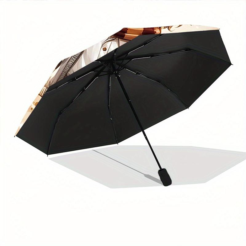 1pc Lively Harry Potter Automatic Open/CloseUmbrella-CuteUmbrella with Cute Design, Portable 3-Fold Compact Umbrella for Men & Women, Valentine's