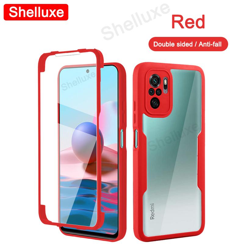 360 Viso korpuso priekinis+galinis skaidrus dėklas Shelluxe skirtas Xiaomi Redmi Note 10S 10T 10 Pro Max Note10 Note10S silikoninis dvipusis dangtelis