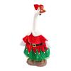 Christmas Velvet Dress Outfit For 23In Porch Goose Statue Decoration With Bow Garden Lawn Decor