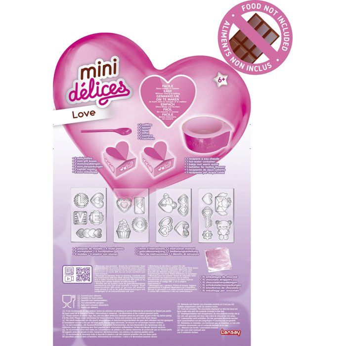 Mini délices - LANSAY - Love - Kit de création de chocolats en forme de coeurs - Des 6 ans