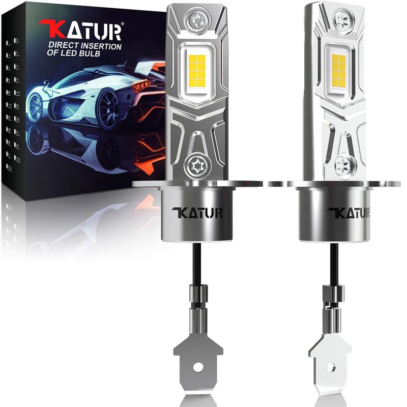 

Katur 2pcs H3 Car Led Headlight Bulb Super Bright 6000K White High Power Plug and Play Fanless For Lexus ES RX IS H3