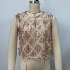 Fringe Crop Top Embroidery Sheer Camisole Chic Sequin Vest Tops  Streetwear