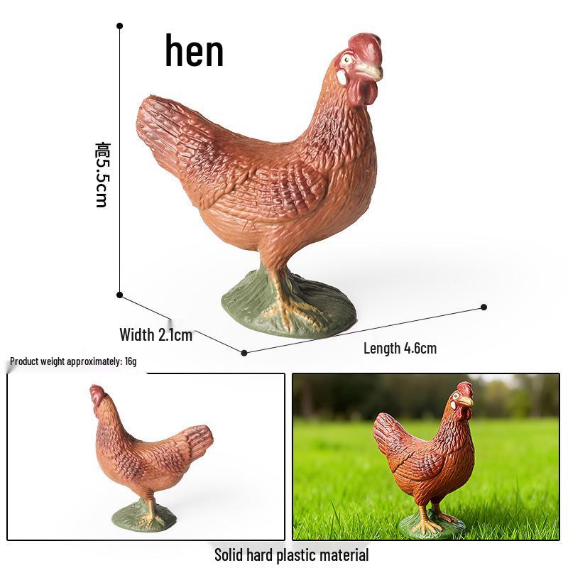 Farm Animal Simulation Toy Set: Chicken, Duck, Goose, Boar, Horse, Cow - Educational Gift for Children, Cognitive Ornament