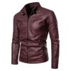 Hot-selling autumn and winter men's PU leather jacket, trendy youth stand-collar punk men's motorcycle leather jacket
