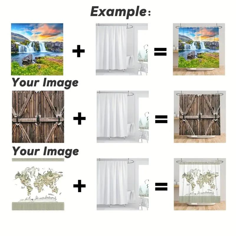 Pink Bow Floral Shower Curtain Polyester Waterproof Bath Curtain With Free Hooks Mildew Proof Bathroom Decoration