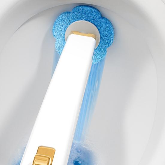 Spazzolino da WC con Manico Lungo Facile Installazione Kit Spazzolino da WC con Contenitore da Parete 24 Testine Aromatiche