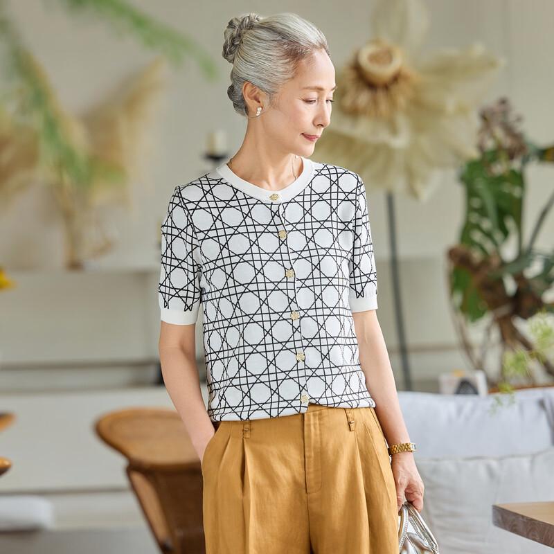 Muzi Tencel Blend Summer Knit Top for Women M белый
