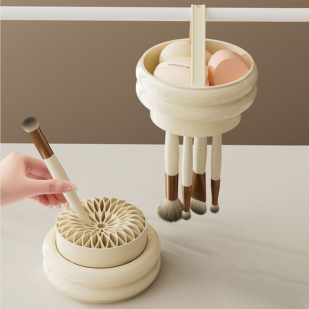 Large Capacity Makeup Brush Storage Bucket Dustproof Desktop Organizer Box  Pen Holder