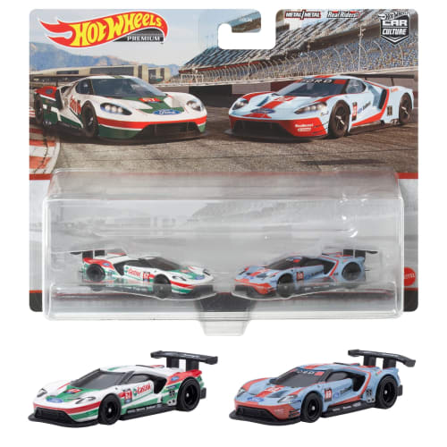 

Hot Wheels Premium 2-Pack - 16 Ford GT Race (Ages 3+) HCY72 White/Blue