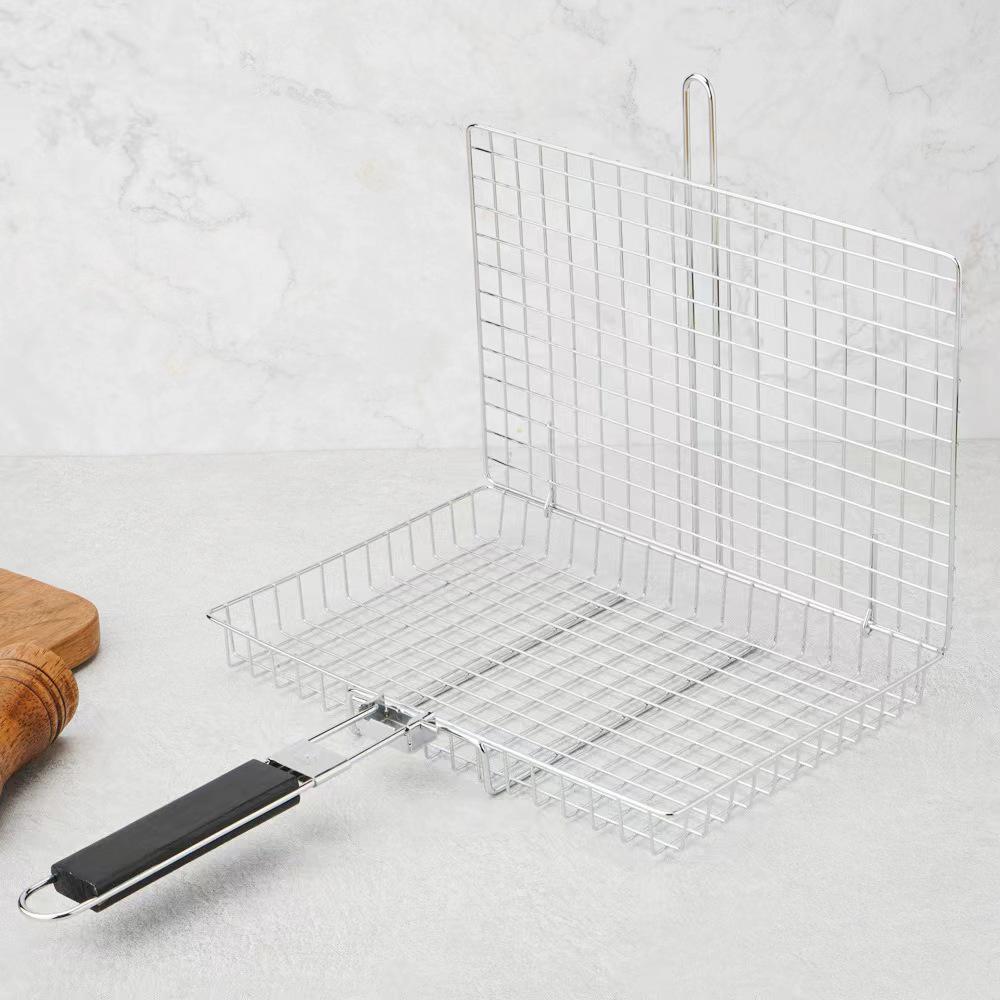 Multi-Function Folding Handle Grill Basket for Chicken, Fish, Meat, and Corn