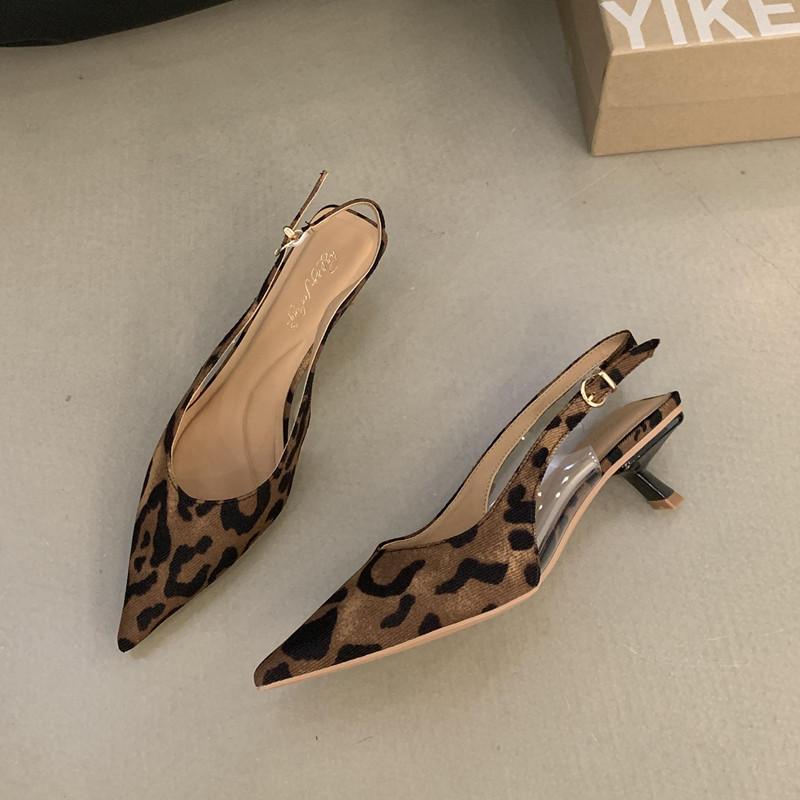 Fashion Bailamos Women Sandals Pointed Toe Elegant Low-heel Shoes Summer Fashion Slingback Woman Mules Shoes Pumps Dress Shoes