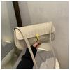 Women Vintage Crocodile Pattern PU Leather Flap Shoulder Underarm Bag Buckle Baguette Tote Bag Female Handbag Purses Solid Color