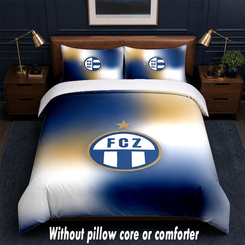 FC Zürich Diseño Juego de Cama Juego de Ropa de Cama 1 Funda Nórdica + 2 Fundas de Almohada Suave Transpirable Ropa de Cama para el Hogar