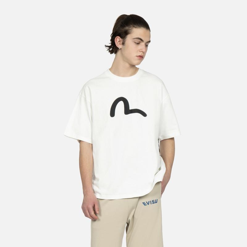 Evisu T-Shirts Unisex Crew Neck Moderate Straight Fit 2ESHTM3TS521LFCT